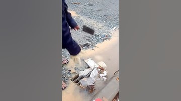 Remove Rubbish Unclog Culvert pipe !! Rain Flooding #cleaning #plastic #shorts #unclog