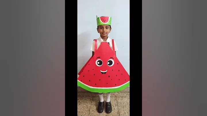 DIY Watermelon Fancy Dress Costume 🍉 How to make Fruit Fancy Dress with paper#fancydresscompetition