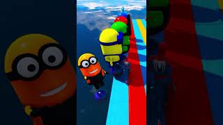 Gta 5 Epic Ragdolls Red Spiderman Vs Red Minion Vs Green Minion (Euphoria Physics & Funny Fails) 386