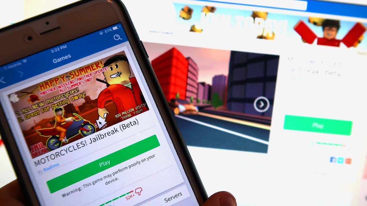 First Time Playing Roblox Jailbreak On My Phone Youtube - playing jailbreak on the new iphone x roblox