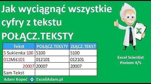 Excel - Jak wyciągnąć wszystkie cyfry z tekstu POŁĄCZ TEKSTY - porada #295