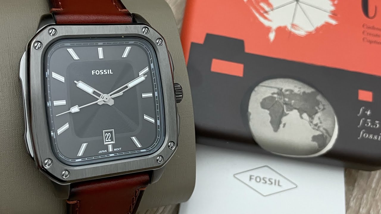 Eco YouTube Watch FS5934 Amber Inscription Leather @UnboxWatches - Fossil (Unboxing)