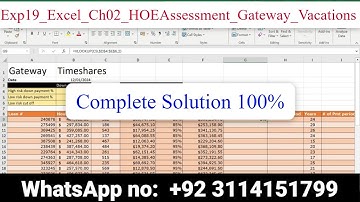 Exp19_Excel_Ch02_HOEAssessment_Gateway_Vacations | Exp19_Ch02_Assessment_TimeShare #exp19_excel_ch02