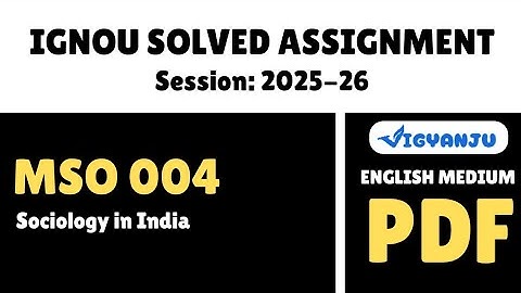 IGNOU MSO 004 Solved Assignment 2025-26 Pdf Download | IGNOU MSO Solved Assignment 2025-26