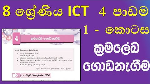 Grade 8 ICT textbook 4th lesson developing programes part 1| 8 ශ්‍රේණිය ICT 4 පාඩම ක්‍රමලේඛ ගොඩනැගීම