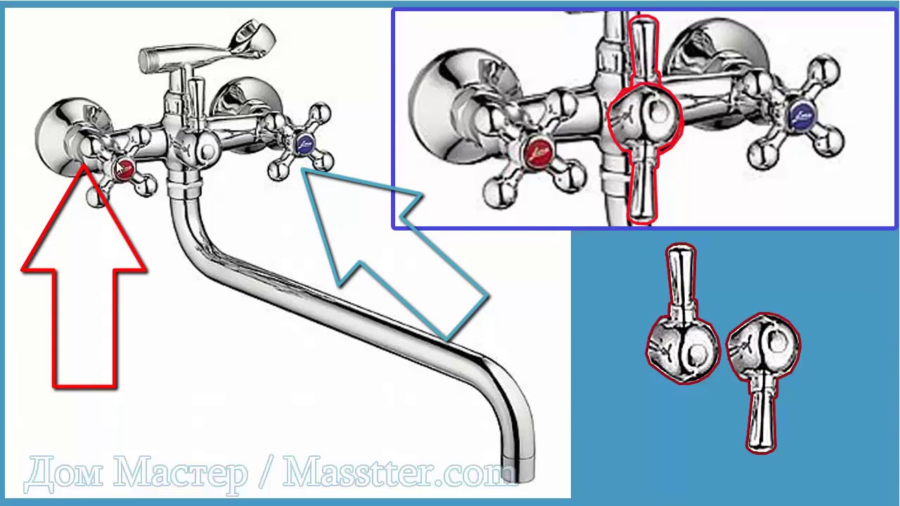 Устройство советского смесителя для ванной с душем - фото