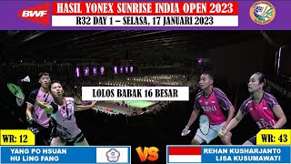 Hasil India Open 2023 Hari Ini Day 1 R32 ~ REHAN/LISA AYU Menang Lolos 16 Besar ~ MOMOTA tersingkir