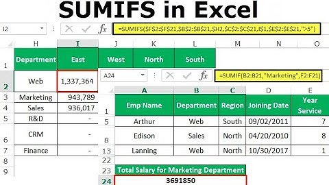 How to use the sumifs function in Microsoft Excel