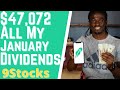 9 Pay Checks January Dividend Stock Income - All Of MY Dividend Income - Snow Ball Effect
