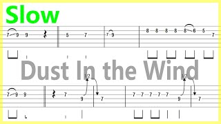 Kansas - Dust In The Wind Slow Guitar Solo Tab+BackingTrack