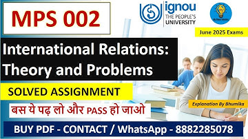 IGNOU FREE MPS 002 SOLVED ASSIGNMENT 2024-25 (English Medium) Full Answers with explanation