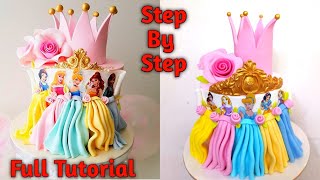 Disney Princess Theme Birthday Cake | Snow Dolls Crown Theme Cake | Frozen Princess Birthday Cake