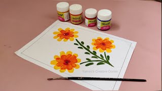 Thumb printing for kids || Easy Flowers painting || kids activities
