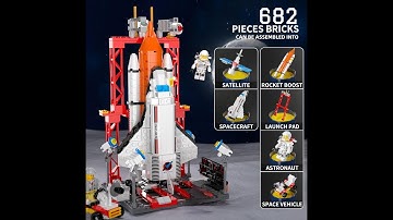 🚀 Elecart Space Shuttle Building Blocks Set - 682 Pcs 3-in-1 STEM Toy Kit for Kids! 👨‍🚀🛸🧠