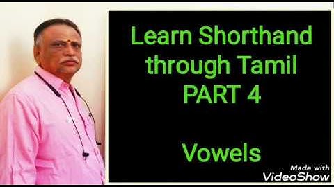 Learn Shorthand through Tamil - Vowels (Heavy Dot)