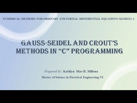 gauss seidel in c gauss seidel in c
