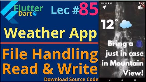 file handling in flutter || Lec # 85