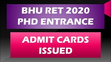 BHU RET Admit Cards Issued
