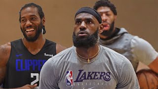 LBJ, AD, Kawhi \& PG's practice in Orlando