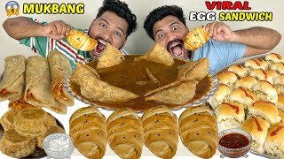 VIRAL EGG SANDWICH,SPICY CHICKEN CURRY SAMOSA,CHICKEN SCHEZWAN ROLLS,CHICKEN CROISSANT&PIE MUKBANG🔥