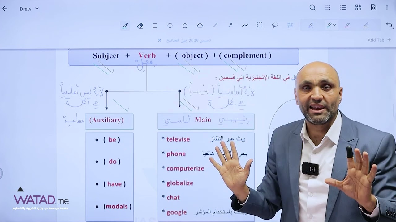الحصة الثالثة من التأسيس - في مادة اللغة الانجليزية ( جيل 2009 ) - مع الأستاذ حسان الحسن 😎✅