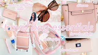 WHAT'S IN MY TRAVEL BAG ✈ Carry On Travel Essentials for Short Flight | RoxyJames #travelessentials