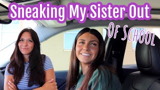 😳 SNEAKING my Little SISTER out of HIGH SCHOOL! 🥴 Emma and Ellie