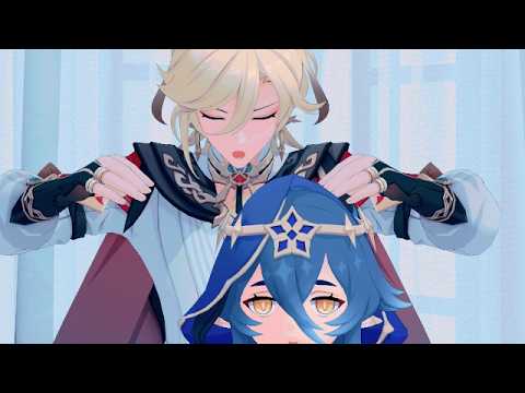 【原神MMD】浴槽とネオンテトラ【カーヴェ、レイラ】