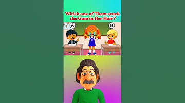 99.9% FAILS 😇, which one of them stuck the gum in her hair?🤯🔥 #riddles #puzzle #quiz #shorts