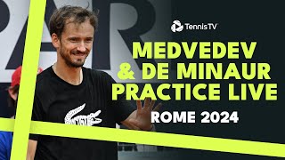 LIVE PRACTICE: Daniil Medvedev & Alex De Minaur Hit The Courts In Rome