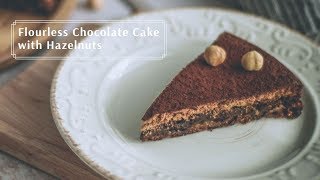 Easy flourless chocolate cake with hazelnuts | asmr cooking