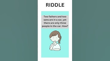 Two fathers and two sons are in a car, yet there are only three people in the car  How? #riddlequest