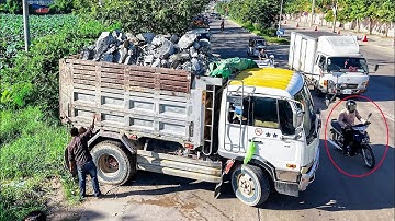 NICELY! START  PROJECT LANDFILL BY Excellent Skill Driver 5T Trucks Unloading SoilRock&Dozer KOMATSU