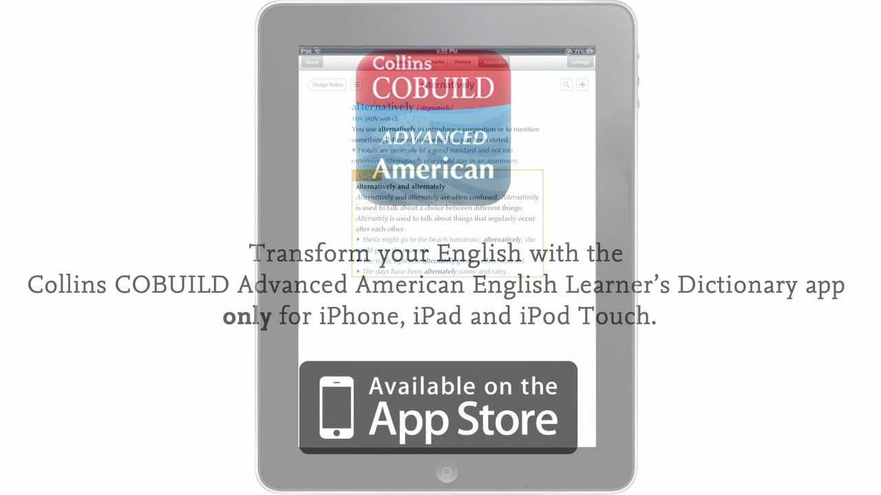 Collins Cobuild Advanced American English Learner S Dictionary App Youtube Collins Cobuild Advanced American English Learner S Dictionary App Youtube