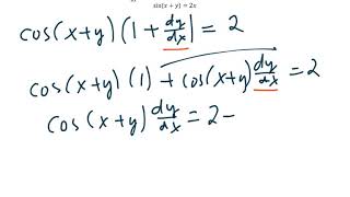 Implicit Differentiation Trig