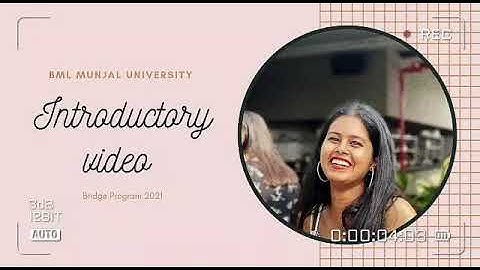 Introductory video for BML Munjal University Bridge Program 2021