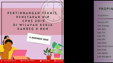 PERTEK NIP CPNS 2019 KANREG X BKN || 05 Desember 2020