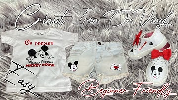 Cricut Iron- On Vinyl | DIY Mickey Mouse | Custom Canvas Shoes | Iron- On Vinyl on Denim | *EASY*