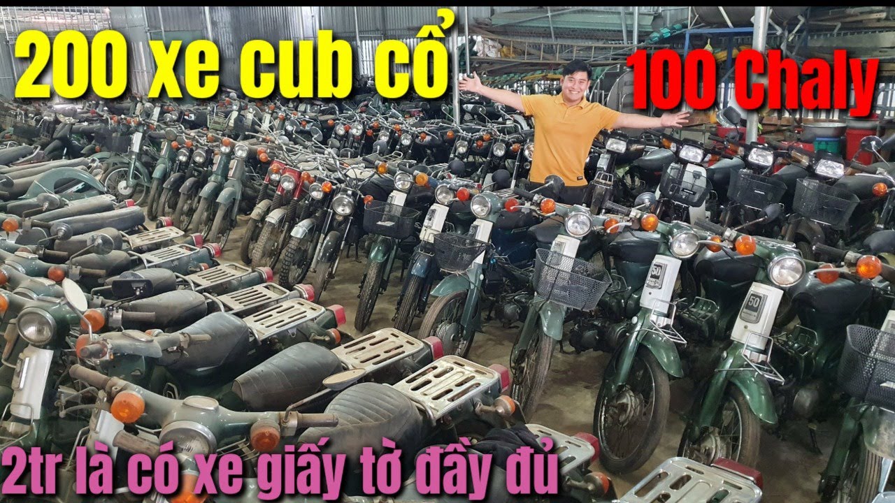 Đóng bụi 200 xe Cub cổ gần 100 xe Honda 67 và 50 Chaly giá rẻ từ 2tr tới 1 tỷ giấy tờ đầy đủ ở TN