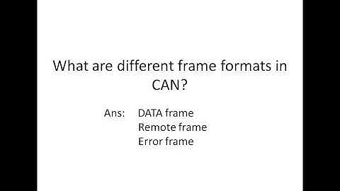 what are the different frames in CAN
