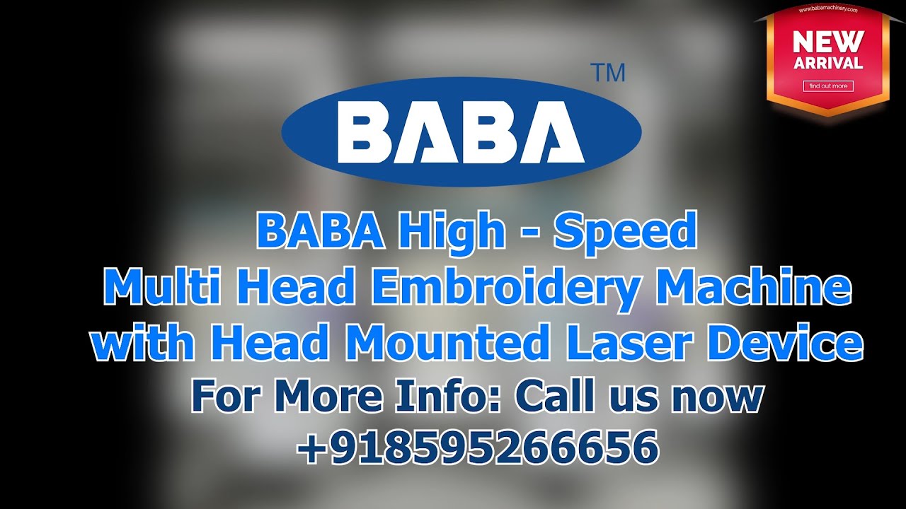 BABA Embroidery Machine with Laser Cutting Device - YouTube