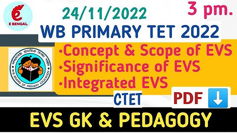 EVS GK & EVS PEDAGOGY||WB PRIMARY TET/CTET ||@Azaharsir