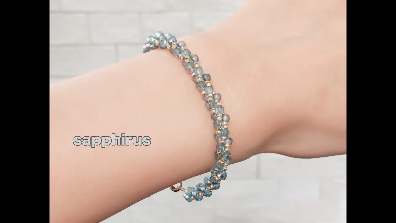 ﾋﾞｰｽﾞｽﾃｯﾁ すくも藍ビーズで作るチェーンブレスレットの作り方 Beaded Bracelet Ai Beads Japanese Aizome Indigo Dyeing Youtube