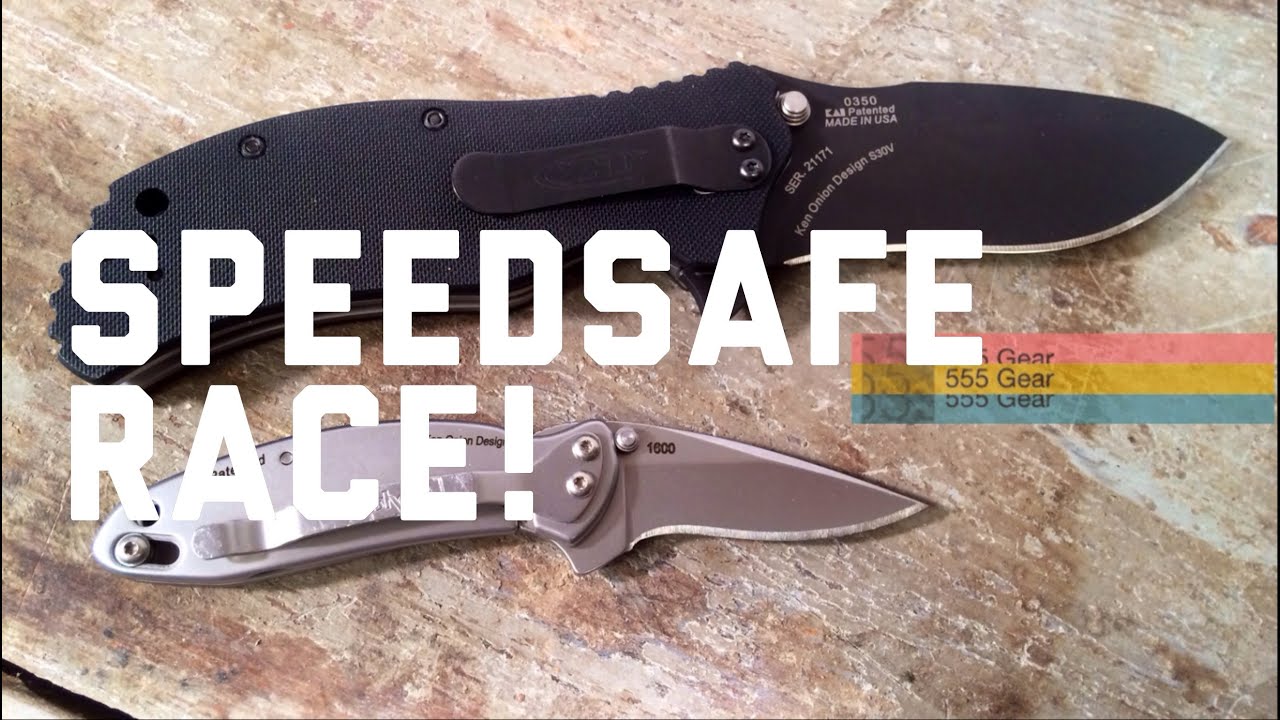 Speed Test ZT 350 & Kershaw Chive Knife "SpeedSafe SloMo Race