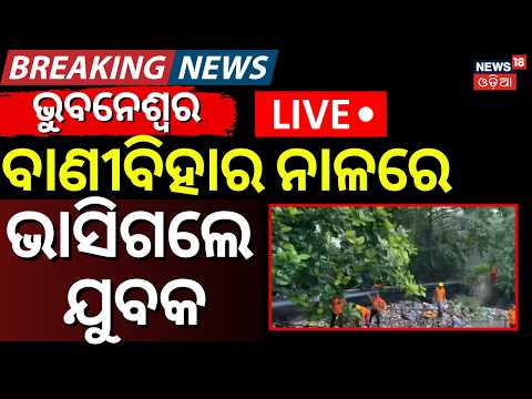 Live: ଭାସିଗଲେ ଯୁବକ। Bhubaneswar | Youth Missing After Being Swept Into Open Drain Near Vani Vihar