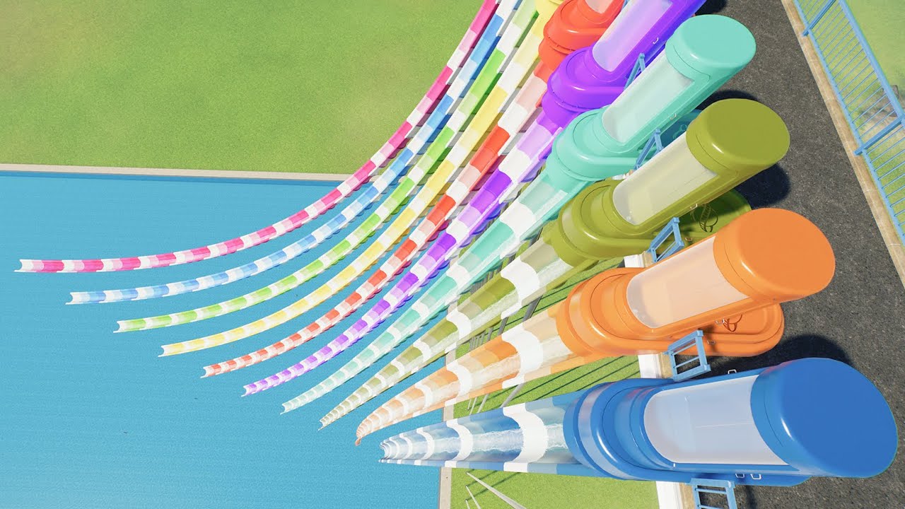 0° Vs 90° Slope Of Trap Door Water Slide - Planet Coaster 2