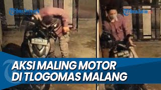 LIHAT CCTV DIKIRA MAINAN, Maling Motor Gondol Scoopy di Tlogomas Malang