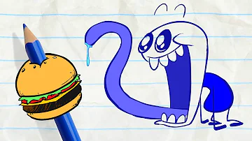 Pencilmate Pigs Out! -in- FOOD FIGHTERS - PENCILMATION Cartoons