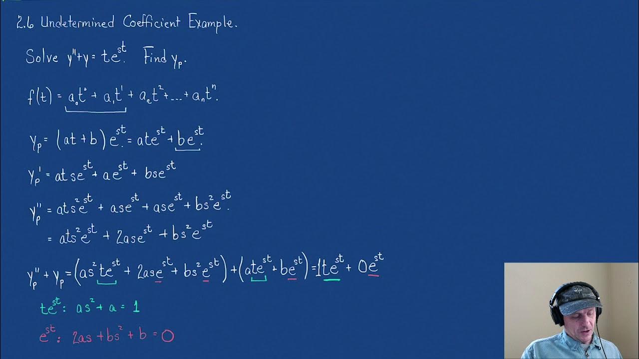 2.6 Undetermined Coefficient Example 2 Differential Equations YouTube
