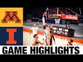 Minnesota vs #13 Illinois Highlights | 2020 College Basketball Highlights